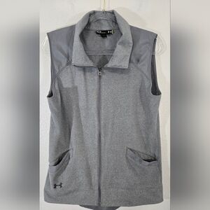 Under Armour Heather Gray Sleeveless Full Zip Vest Gorpcore Winter, size Medium
